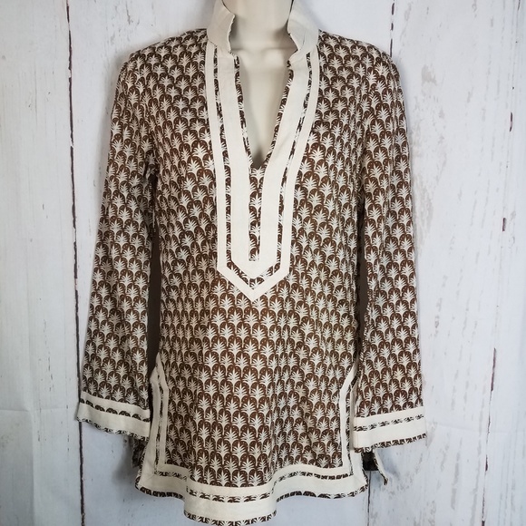 Tory Burch Tops - Tory Burch 2 Brown Tree Pattern Tunic